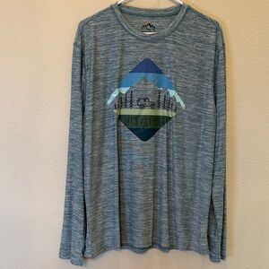 Mountain and Isles Men's Blue Graphic Long Sleeve Shirt Size XL